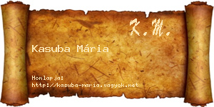 Kasuba Mária névjegykártya